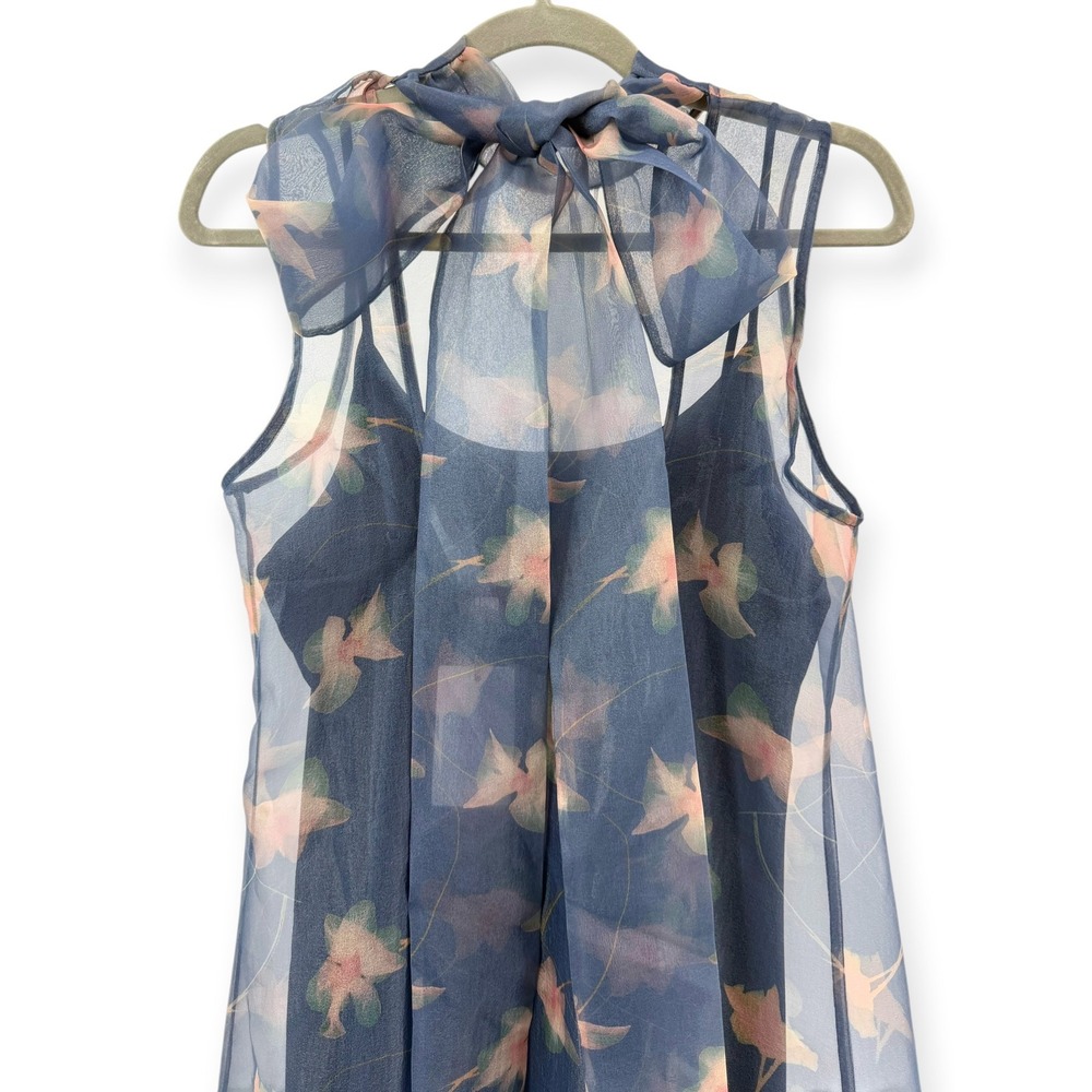 NWT CAARA Alette Maxi Halter Dress in Navy Flutter - Size Medium - Picture 10 of 12